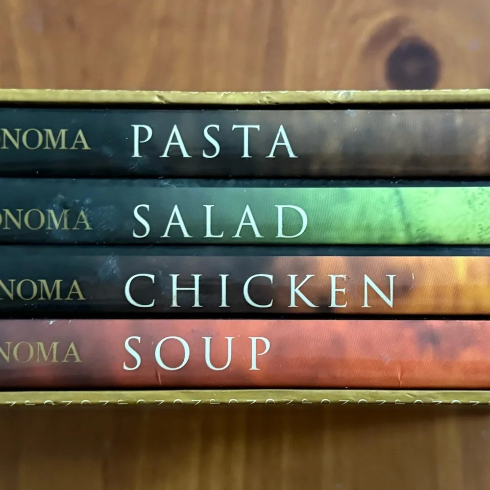 Williams Sonoma Recipe Book Set - Green, Cream, Brown Covers